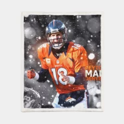 Strong NFL Football Player Peyton Manning Sherpa Fleece Blanket 1