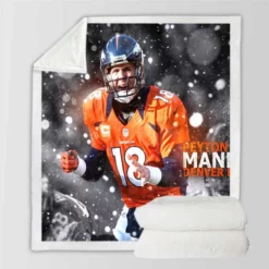 Strong NFL Football Player Peyton Manning Sherpa Fleece Blanket