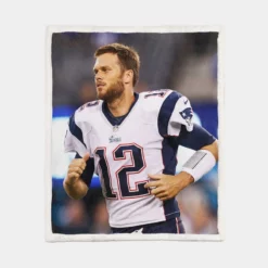 Strong NFL Player Tom Brady Patriots Sherpa Fleece Blanket 1