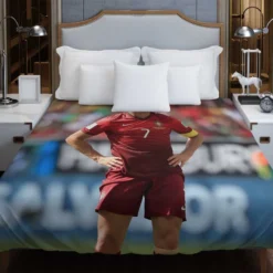 Strong Portugal Soccer Player Cristiano Ronaldo Duvet Cover