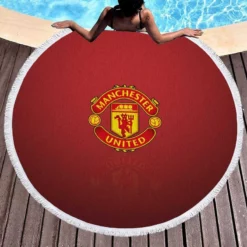 Strong Premier League Club Manchester United FC Round Beach Towel 1