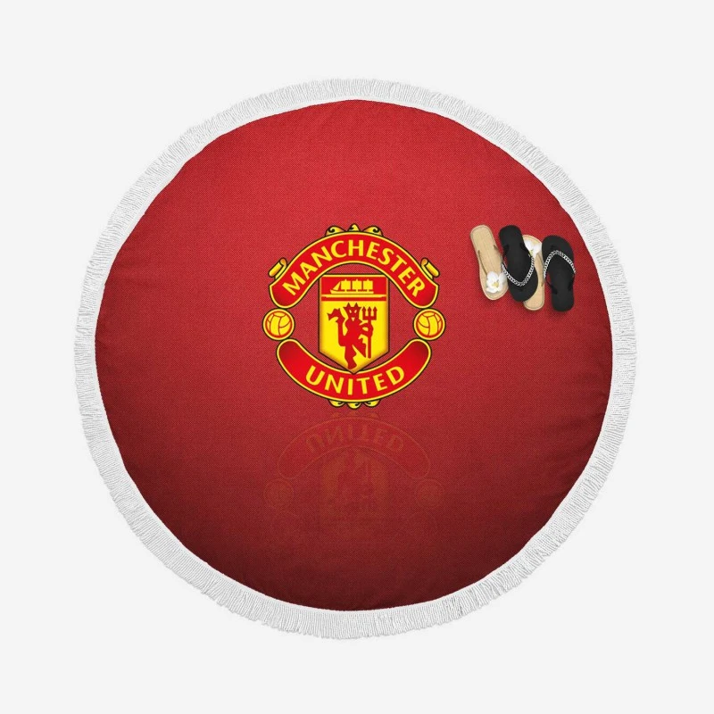 Strong Premier League Club Manchester United FC Round Beach Towel