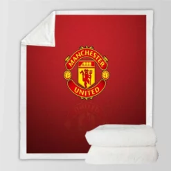 Strong Premier League Club Manchester United FC Sherpa Fleece Blanket