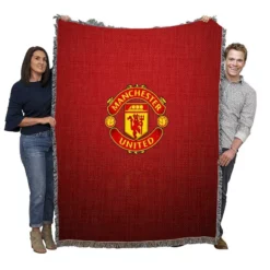 Strong Premier League Club Manchester United FC Woven Blanket