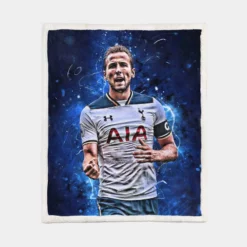 Strong Tottanham Team Player Harry Kane Sherpa Fleece Blanket 1