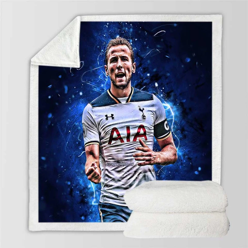 Strong Tottanham Team Player Harry Kane Sherpa Fleece Blanket