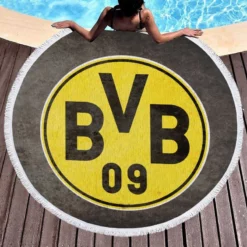 Stunning Football club Borussia Dortmund Round Beach Towel 1