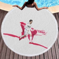 Supercopa de Espana Football Player Mesut Ozil Round Beach Towel 1