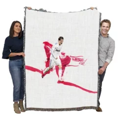 Supercopa de Espana Football Player Mesut Ozil Woven Blanket