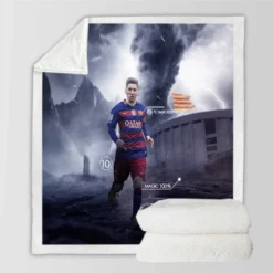 Supercopa de Espana Lionel Messi Sherpa Fleece Blanket