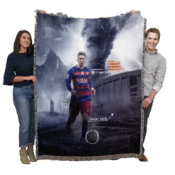 Supercopa de Espana Lionel Messi Woven Blanket