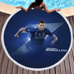 Supercoppa Cup Cristiano Ronaldo Round Beach Towel 1