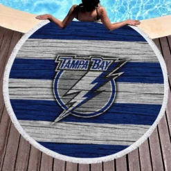 Tampa Bay Lightning Logo Round Beach Towel 1