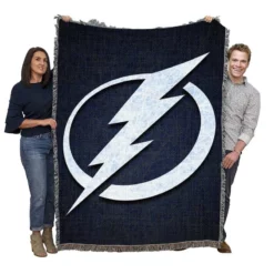 Tampa Bay Lightning NHL Hockey Club Logo Woven Blanket