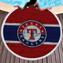 Texas Rangers American MLB Baseball Round Beach Towel 1