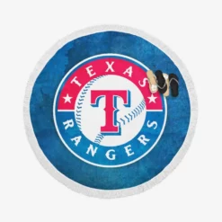 Texas Rangers Excellent MLB Team Logo Round Beach Towel