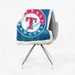 Texas Rangers Excellent MLB Team Logo Sherpa Fleece Blanket 2