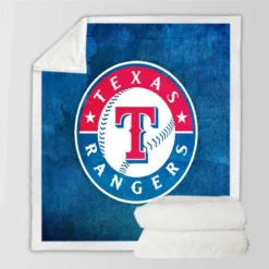 Texas Rangers Excellent MLB Team Logo Sherpa Fleece Blanket
