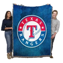 Texas Rangers Excellent MLB Team Logo Woven Blanket