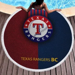 Texas Rangers Popular MLB Team Round Beach Towel 1