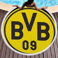 The Sensational Borussia Dortmund Team Logo Round Beach Towel 1