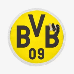 The Sensational Borussia Dortmund Team Logo Round Beach Towel