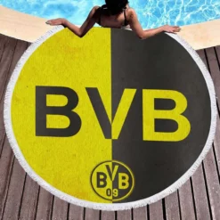 The Ultimate Borussia Dortmund Club Logo Round Beach Towel 1