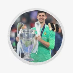 Thibaut Courtois Passionate Football Round Beach Towel