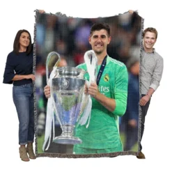 Thibaut Courtois Passionate Football Woven Blanket