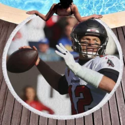 Tom Brady NFL Round Beach Towel 1