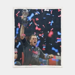Tom Brady NFL Super Bowl Sherpa Fleece Blanket 1