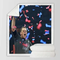 Tom Brady NFL Super Bowl Sherpa Fleece Blanket