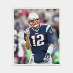 Tom Brady Patriots NFL Footballer Sherpa Fleece Blanket 1