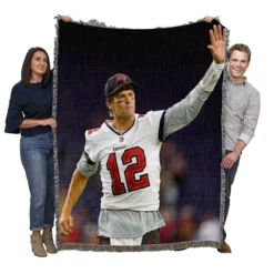 Tom Brady Tampa Bay Buccaneers Player Woven Blanket