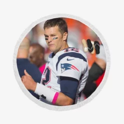 Tom Brady Thumbs Up NFL New England Patriots Round Beach Towel