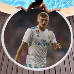 Toni Kroos Club World Cup Champion Footballer Round Beach Towel 1