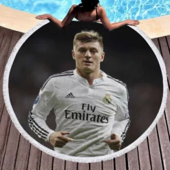 Toni Kroos UEFA Champions League Football Player Round Beach Towel 1