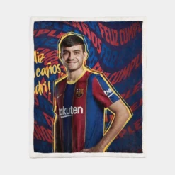 Top Ranked Barcelona Player Pedri Sherpa Fleece Blanket 1