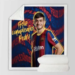 Top Ranked Barcelona Player Pedri Sherpa Fleece Blanket