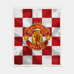 Top Ranked British Football Club Manchester United Logo Sherpa Fleece Blanket 1