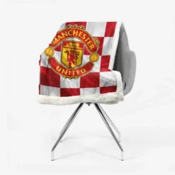 Top Ranked British Football Club Manchester United Logo Sherpa Fleece Blanket 2