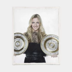 Top Ranked Czech Tennis Player Petra Kvitova Sherpa Fleece Blanket 1