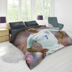 Top Ranked England Football Raheem Sterling Duvet Cover 1