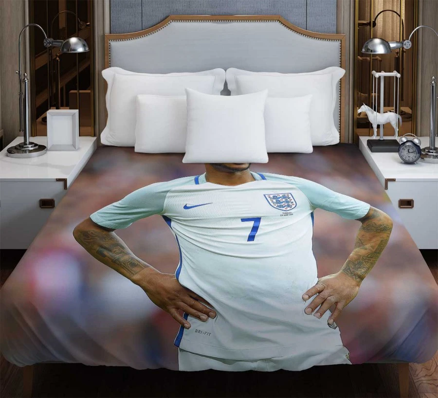 Top Ranked England Football Raheem Sterling Duvet Cover