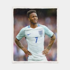 Top Ranked England Football Raheem Sterling Sherpa Fleece Blanket 1