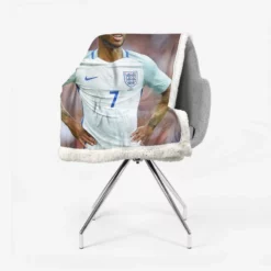 Top Ranked England Football Raheem Sterling Sherpa Fleece Blanket 2