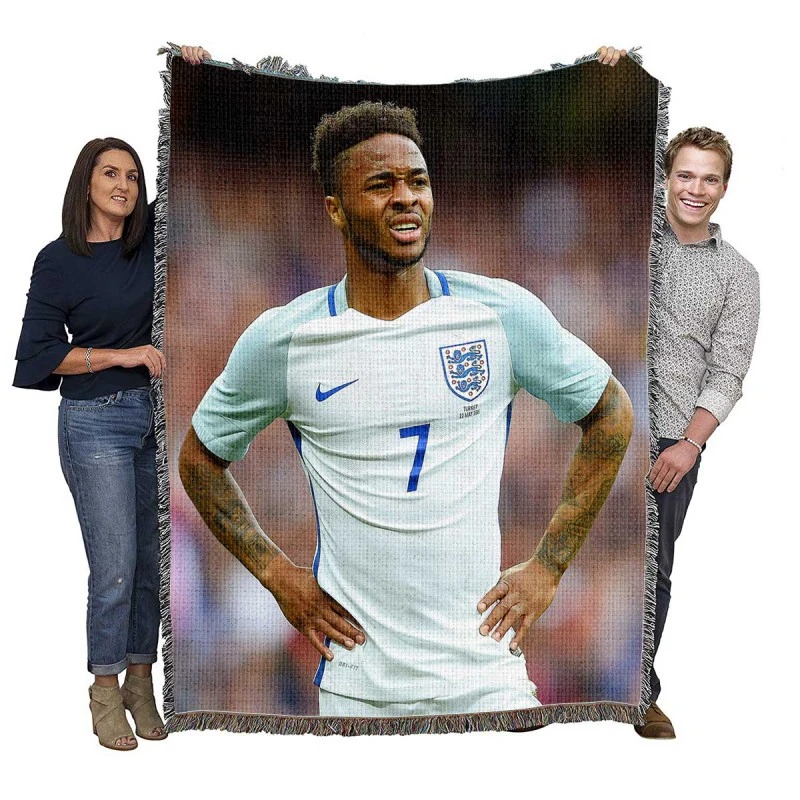 Top Ranked England Football Raheem Sterling Woven Blanket