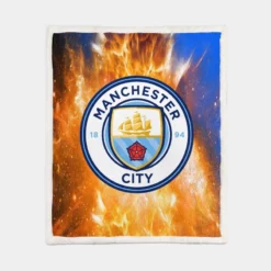 Top Ranked English Football Club Manchester City FC Sherpa Fleece Blanket 1