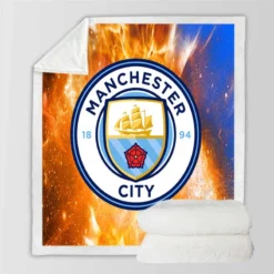 Top Ranked English Football Club Manchester City FC Sherpa Fleece Blanket