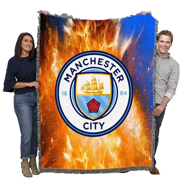 Top Ranked English Football Club Manchester City FC Woven Blanket